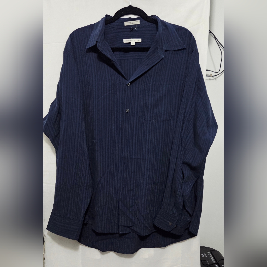 Geoffrey Beene Brand Mens LongSleeved ButtonDown Shirt With Vertical Stripes
